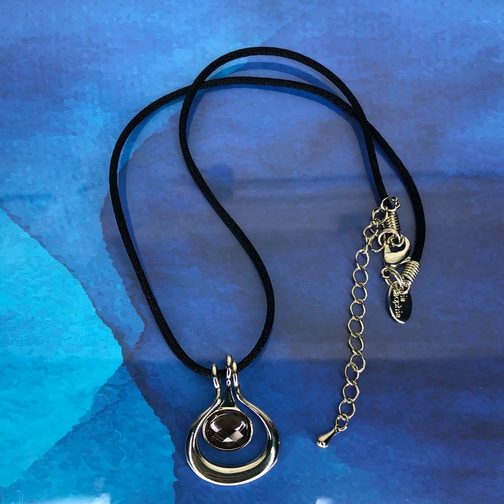 Lia Sophia Purple Stone Silver-Tone Necklace